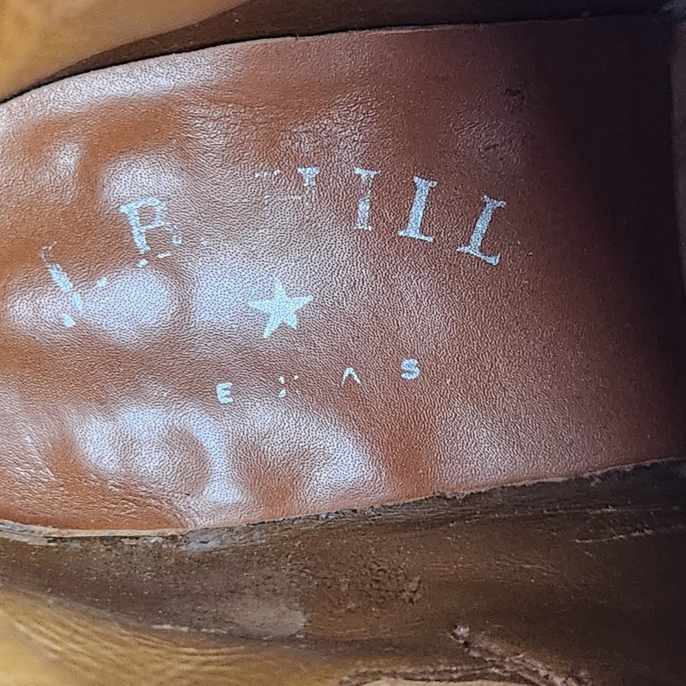 J B Hill Texas Paddock Spectator‎ Boots Womens 8 Mens 6 Custom Leather Western - Picture 10 of 13